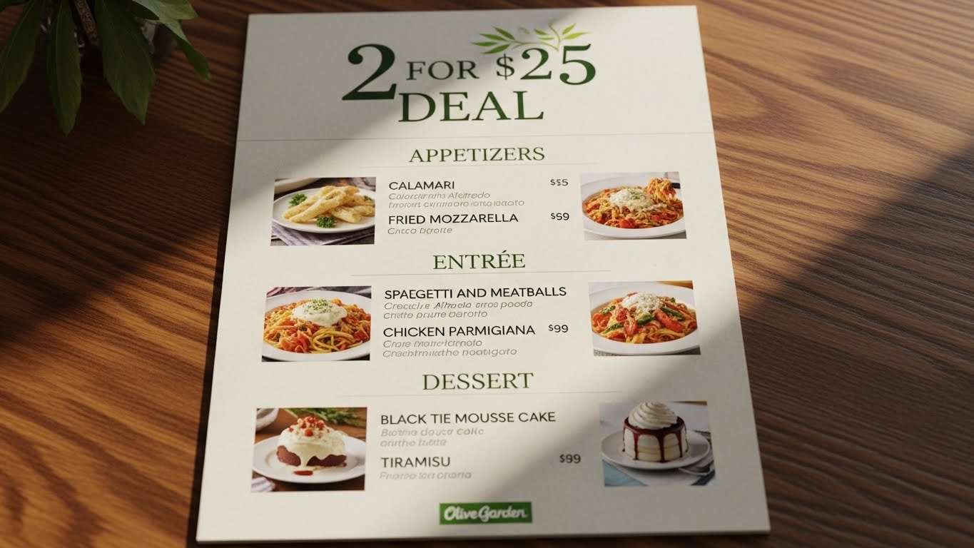 Olive Garden Menu 2 For 25 Deal