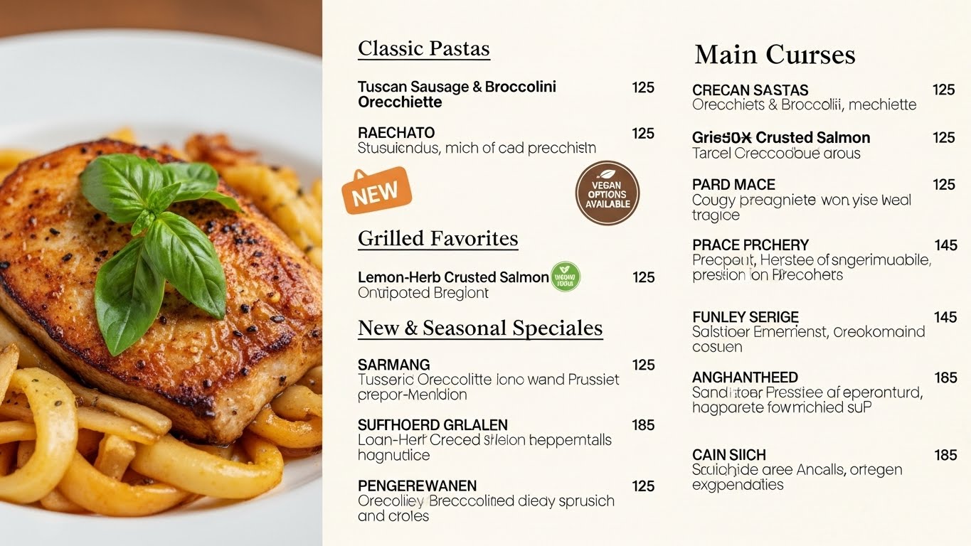 Olive Garden Menu 2025